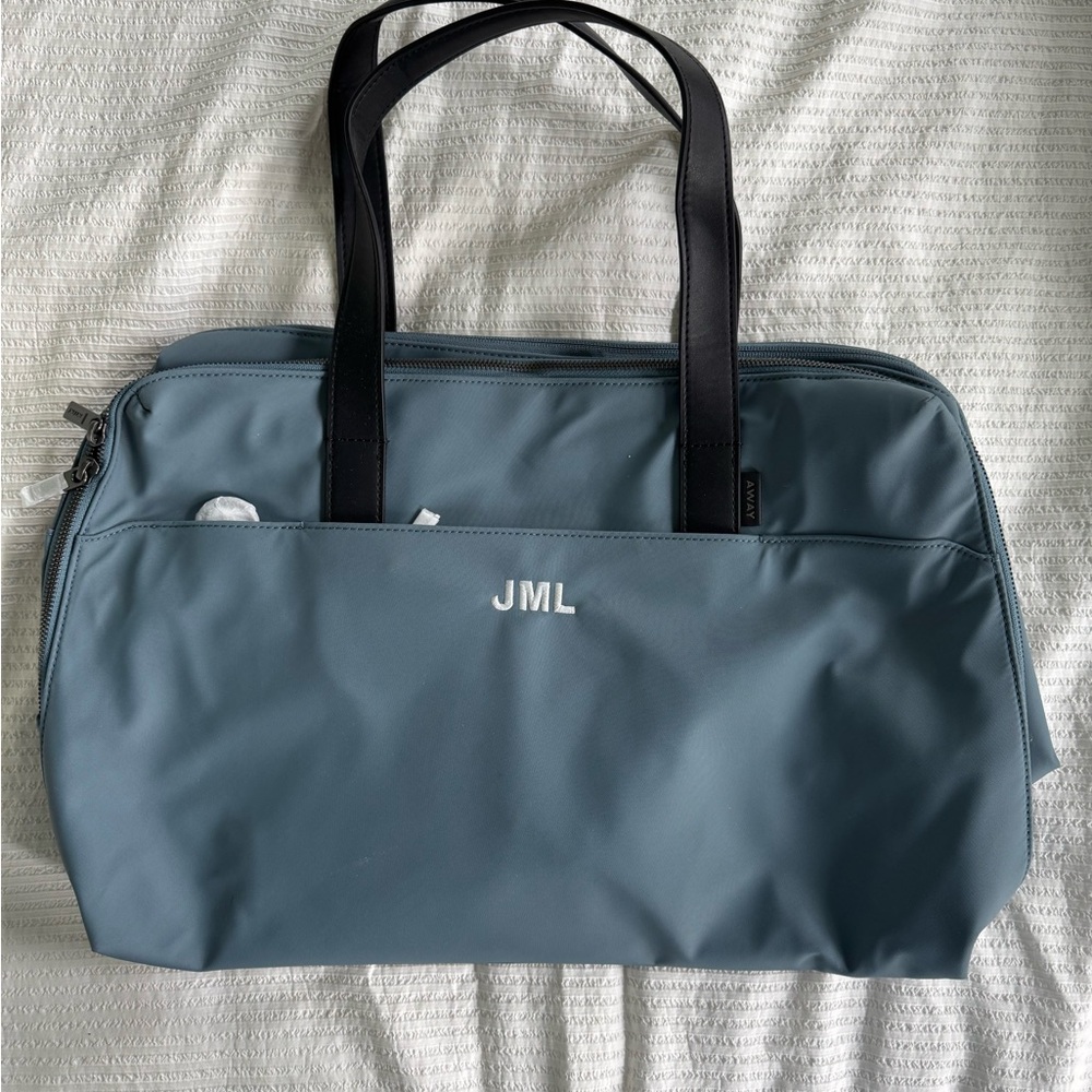 Away Overnight Bag (Blue with Black Straps)